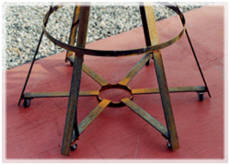 Detail of trellis on rubber casters